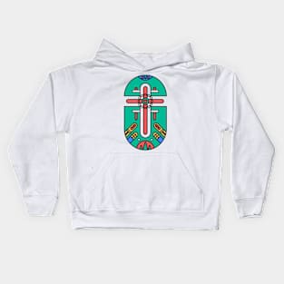 Christian cross and abstract design elements Kids Hoodie